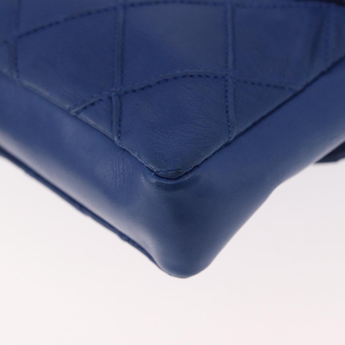 CHANEL Bicolore Waist bag Lamb Skin Blue Gold CC Auth BA12897