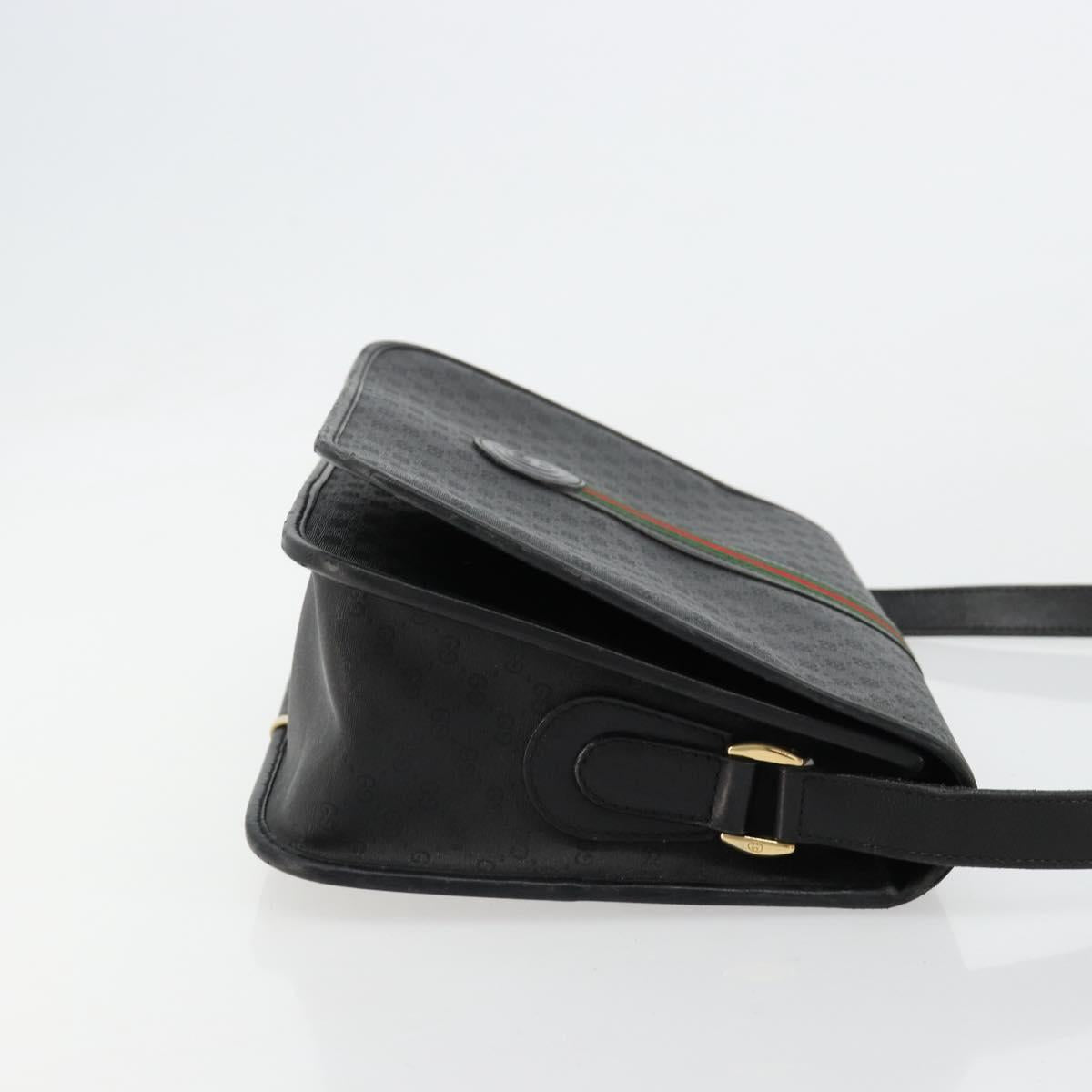 GUCCI Micro GG Supreme Web Sherry Line Bag PVC Black 001 904 0915 Auth BA12899