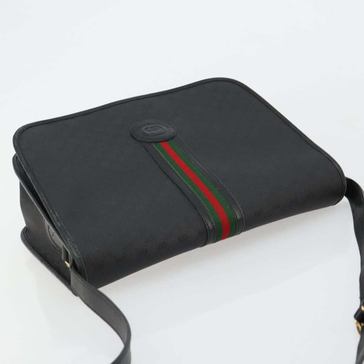 GUCCI Micro GG Supreme Web Sherry Line Bag PVC Black 001 904 0915 Auth BA12899