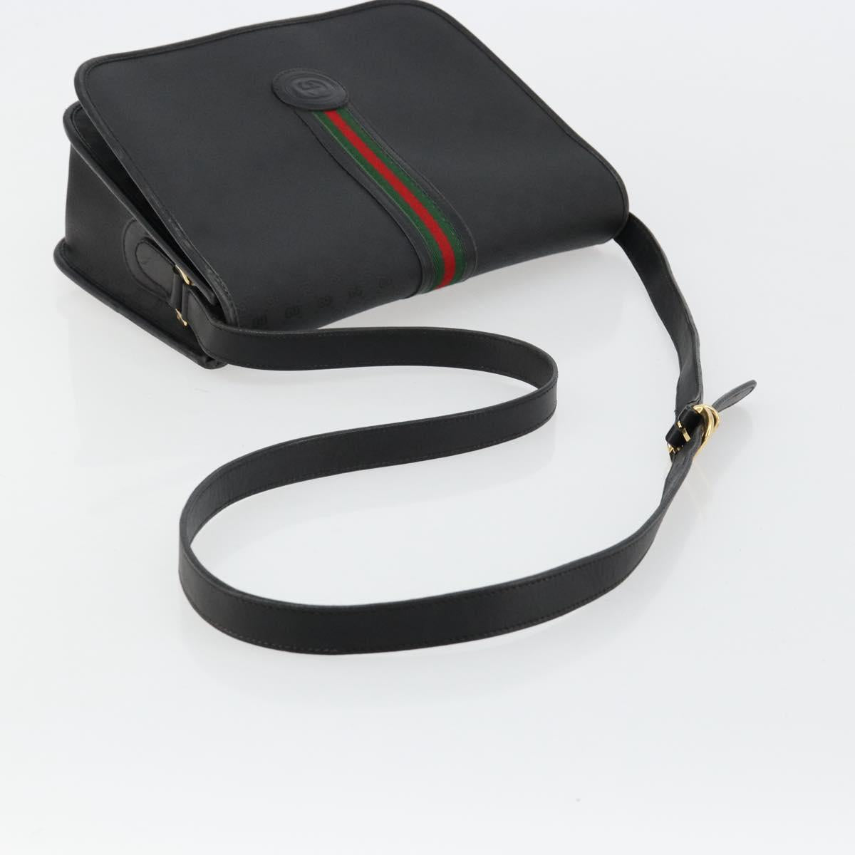 GUCCI Micro GG Supreme Web Sherry Line Bag PVC Black 001 904 0915 Auth BA12899