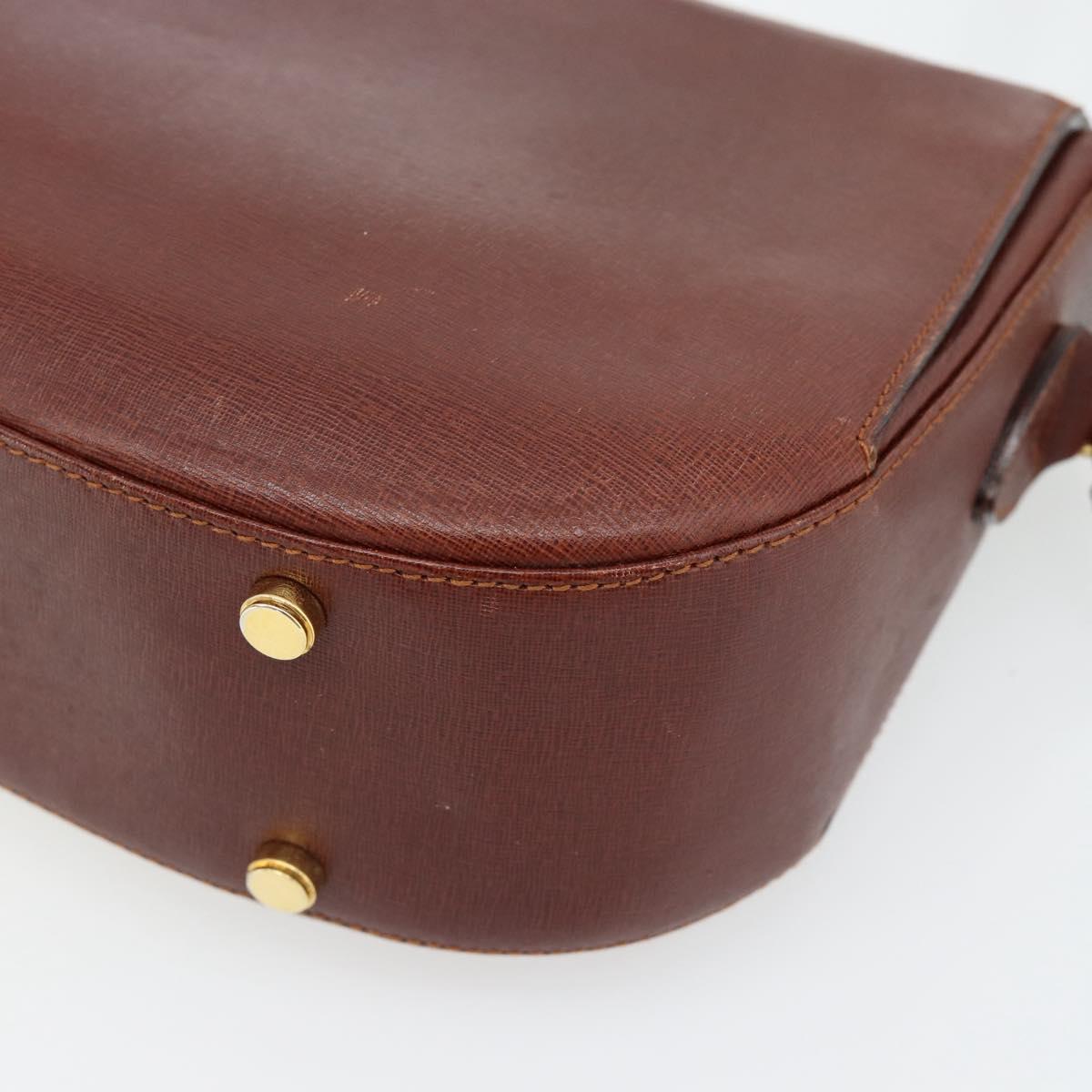 Salvatore Ferragamo Shoulder Bag Leather Brown Gold Auth BA12914