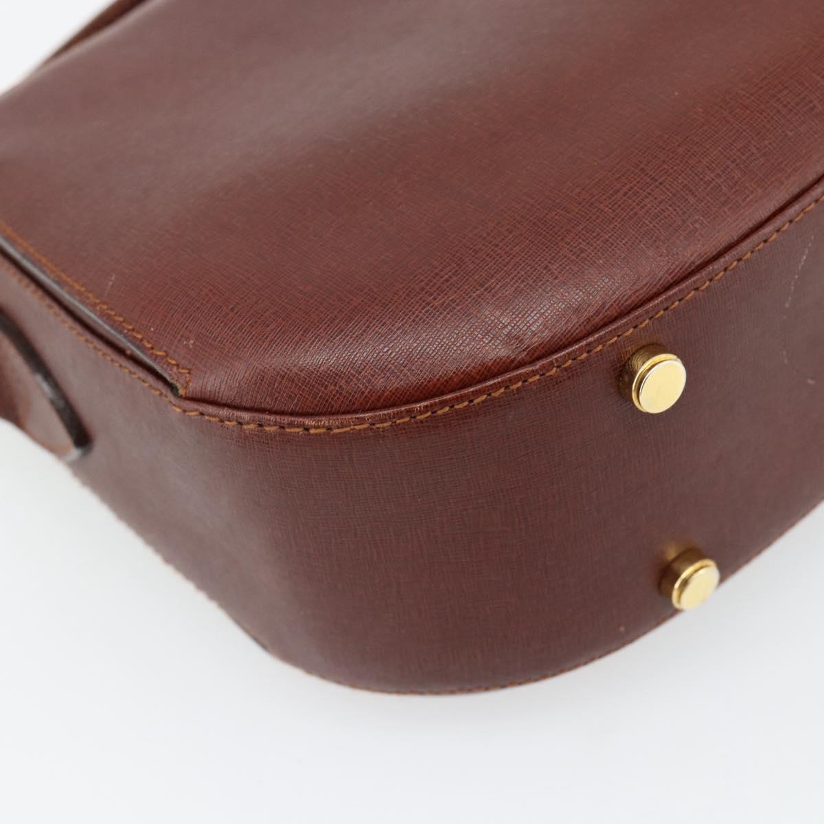 Salvatore Ferragamo Shoulder Bag Leather Brown Gold Auth BA12914