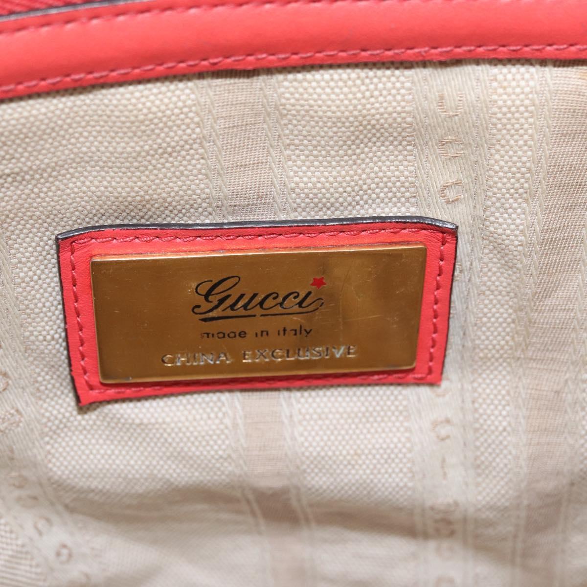 GUCCI Hand Bag Patent leather 2way Red Gold 371925 Auth BA12915