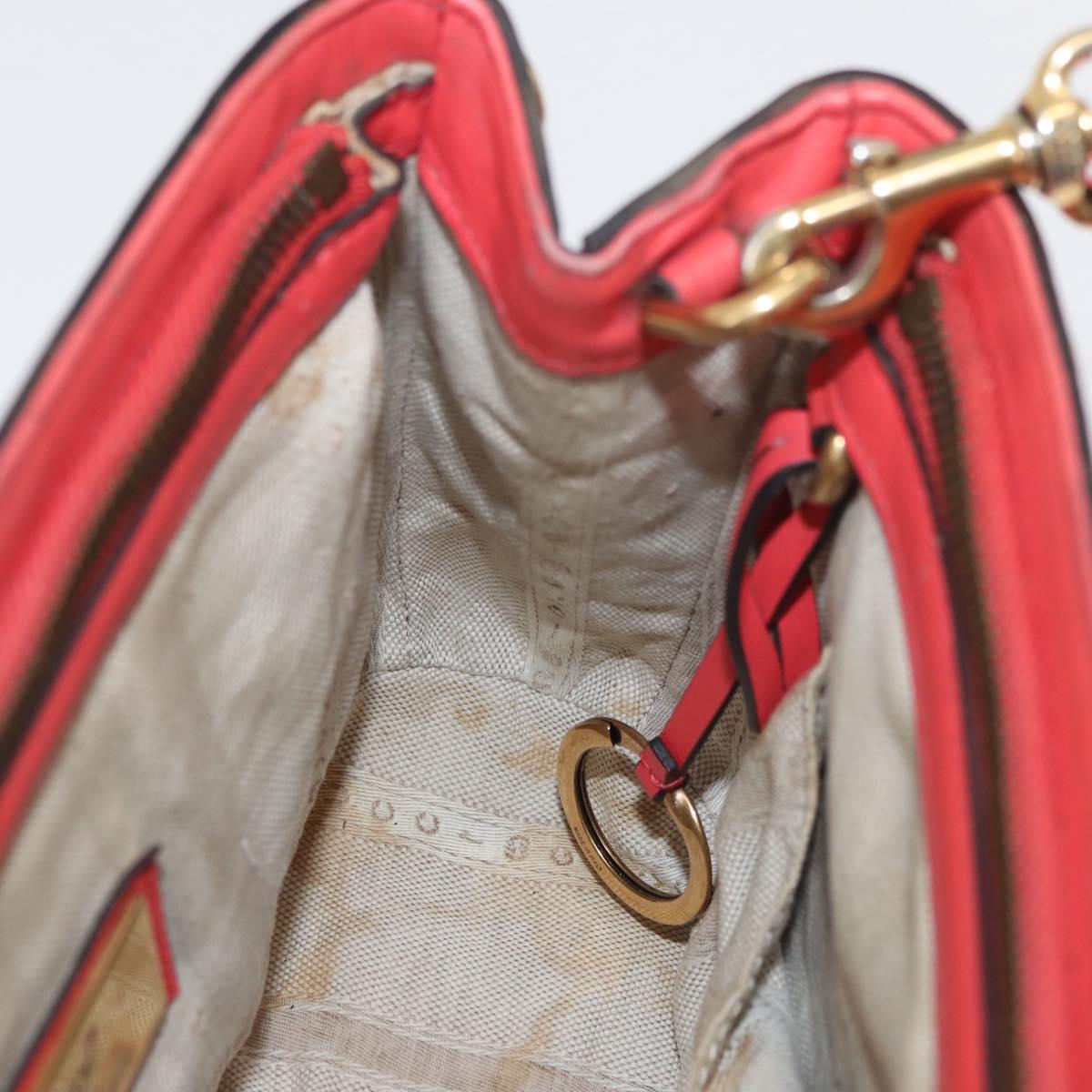 GUCCI Hand Bag Patent leather 2way Red Gold 371925 Auth BA12915