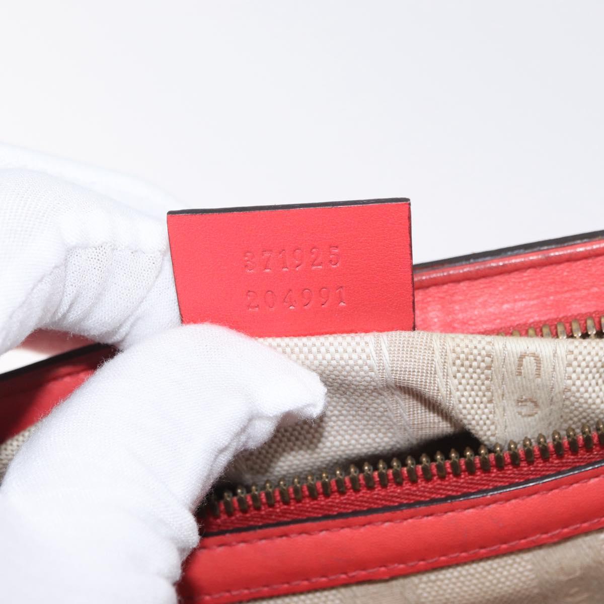 GUCCI Hand Bag Patent leather 2way Red Gold 371925 Auth BA12915