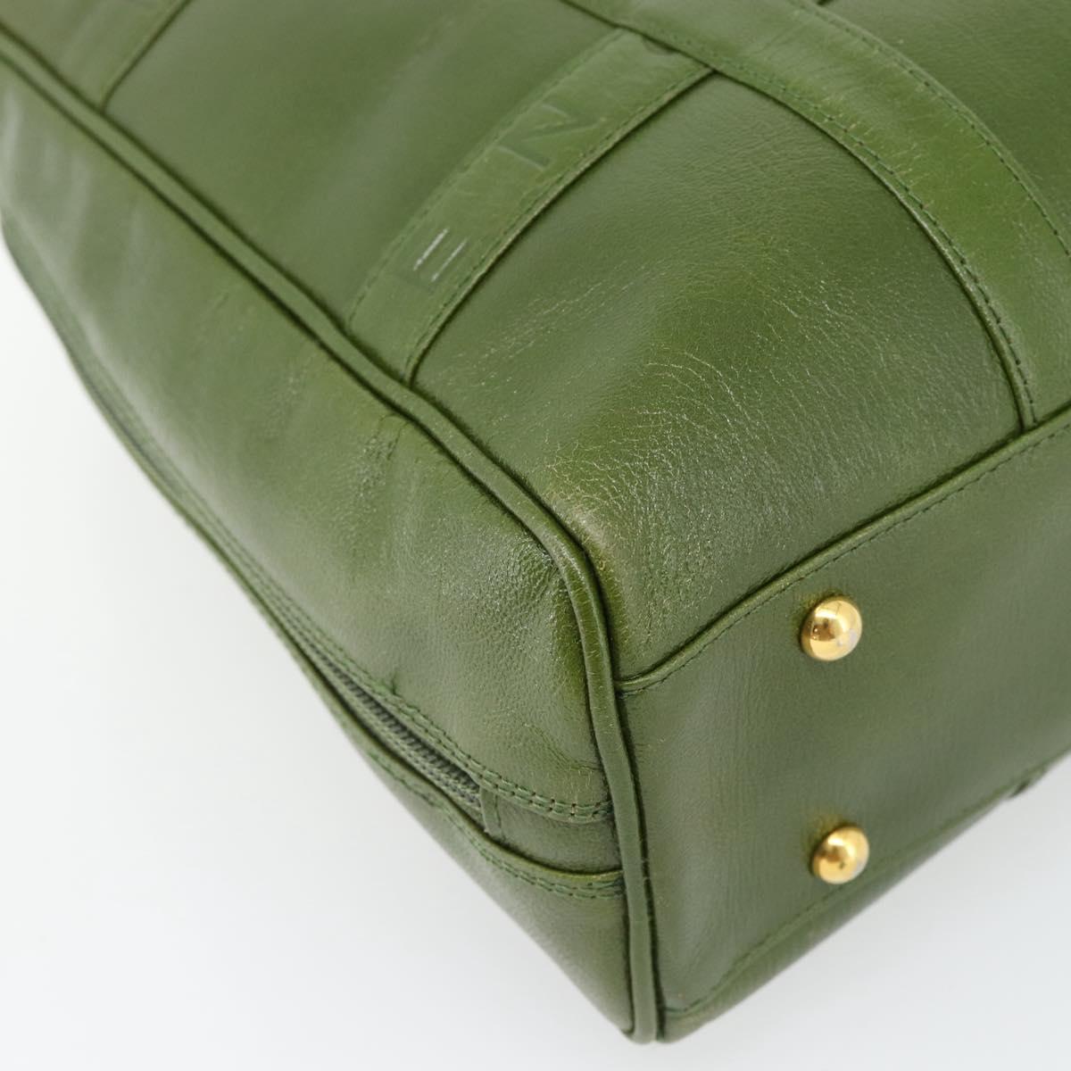 GIVENCHY Hand Bag Leather Khaki Gold Auth BA12916