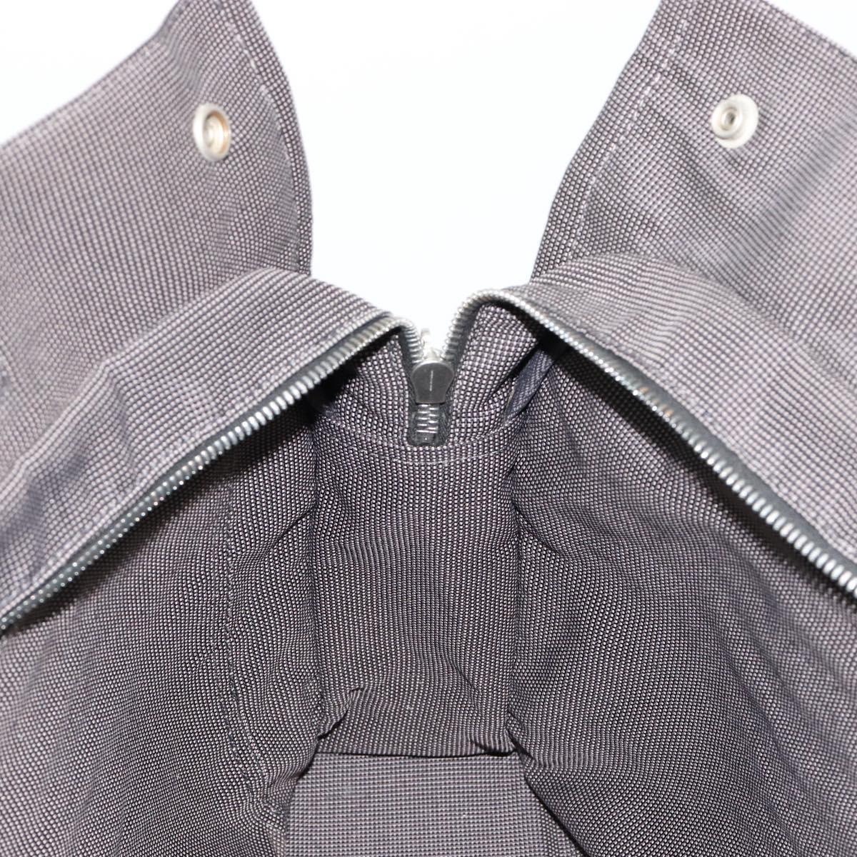 HERMES Her Line Tote Bag Canvas Gray Silver Auth BA12917