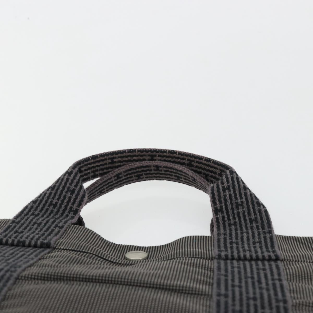HERMES Her Line Tote Bag Canvas Gray Silver Auth BA12917