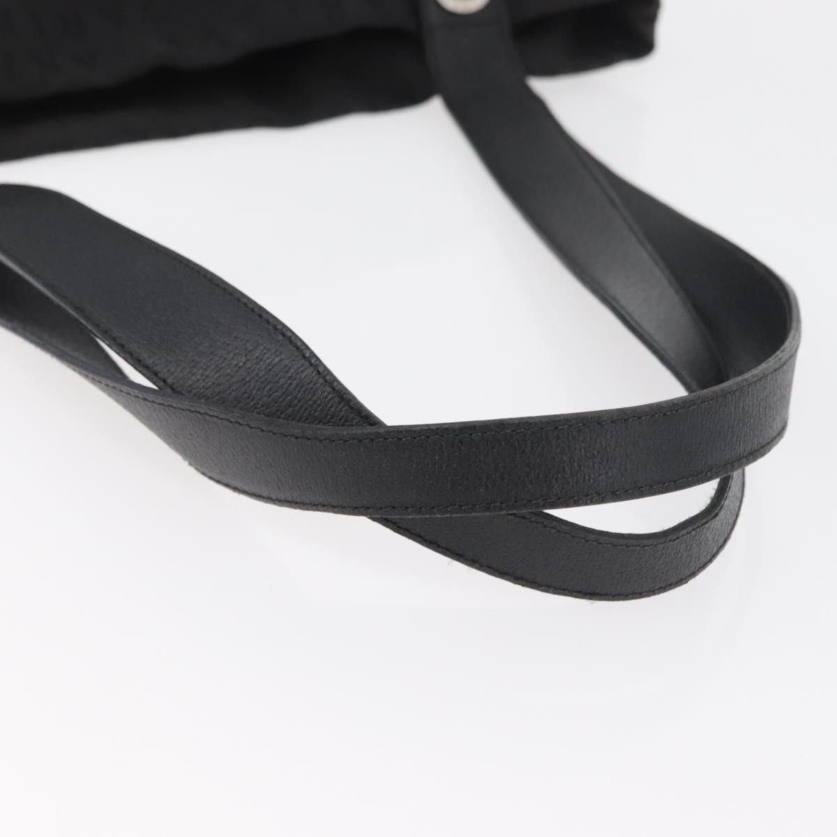 BVLGARI Logo Mania Tote Bag Canvas Black Silver Auth BA12918