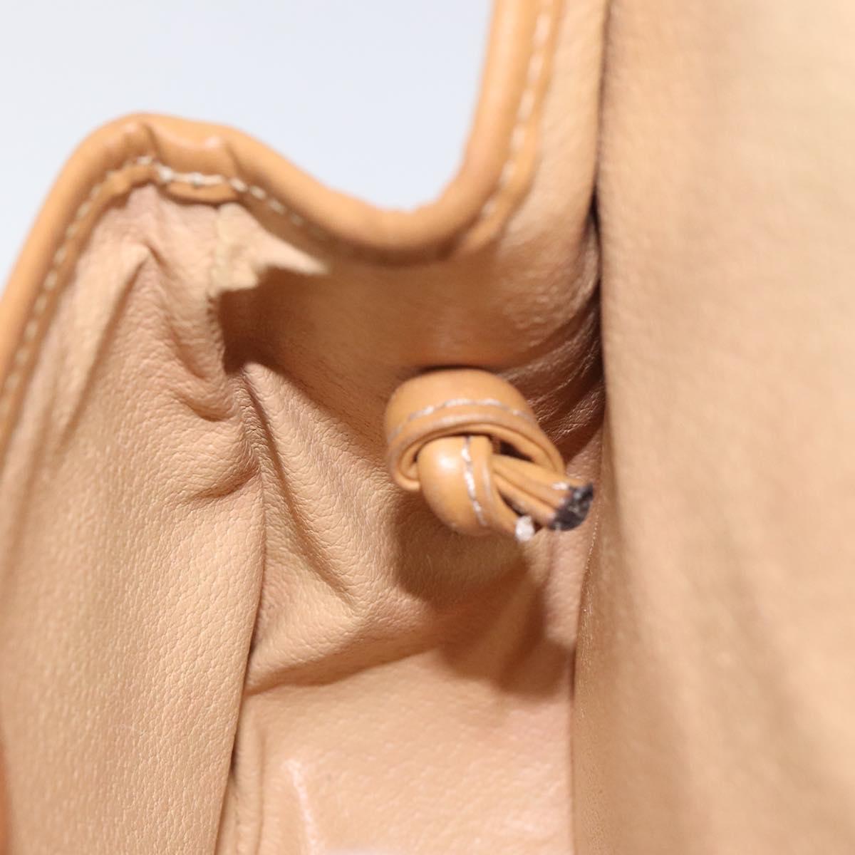 CELINE Macadam Canvas Shoulder Bag PVC Beige Gold Auth BA1292