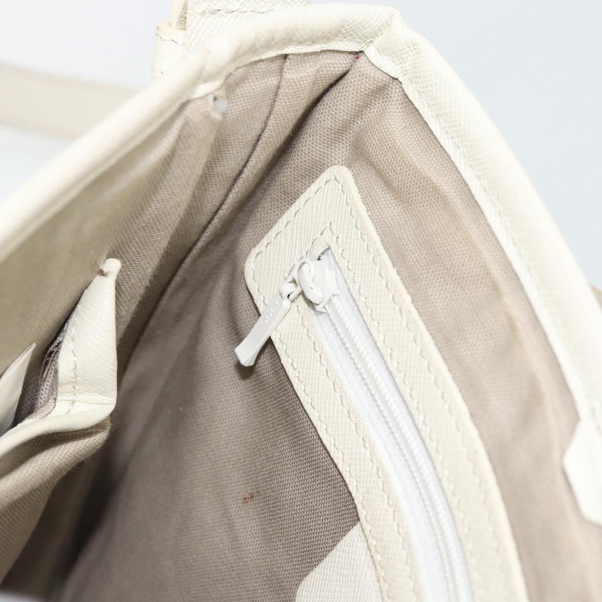 BURBERRY Nova Check Shoulder Bag Canvas Ivory Silver Auth BA12921