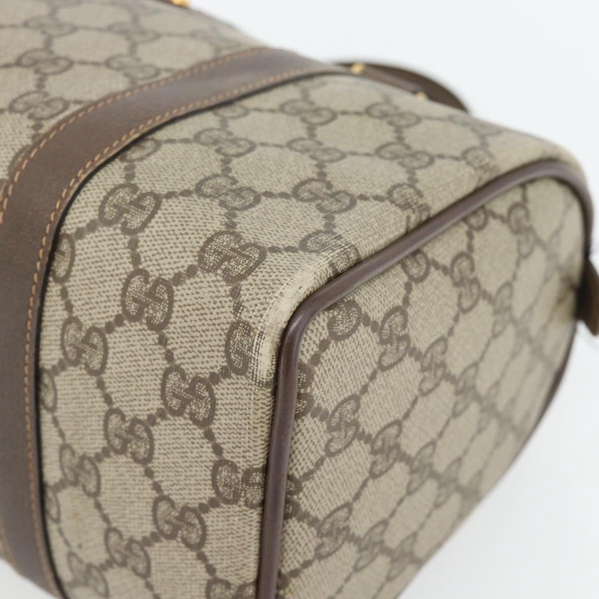 GUCCI GG Supreme Web Sherry Line Bag PVC Beige Gold 40 02 006 Auth BA12926