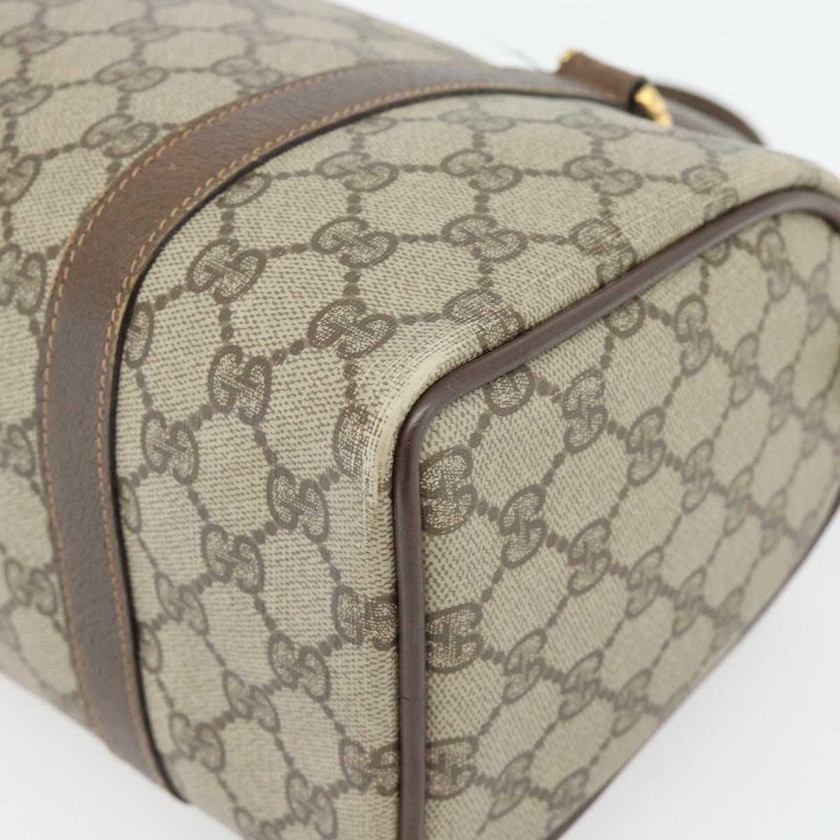 GUCCI GG Supreme Web Sherry Line Bag PVC Beige Gold 40 02 006 Auth BA12926