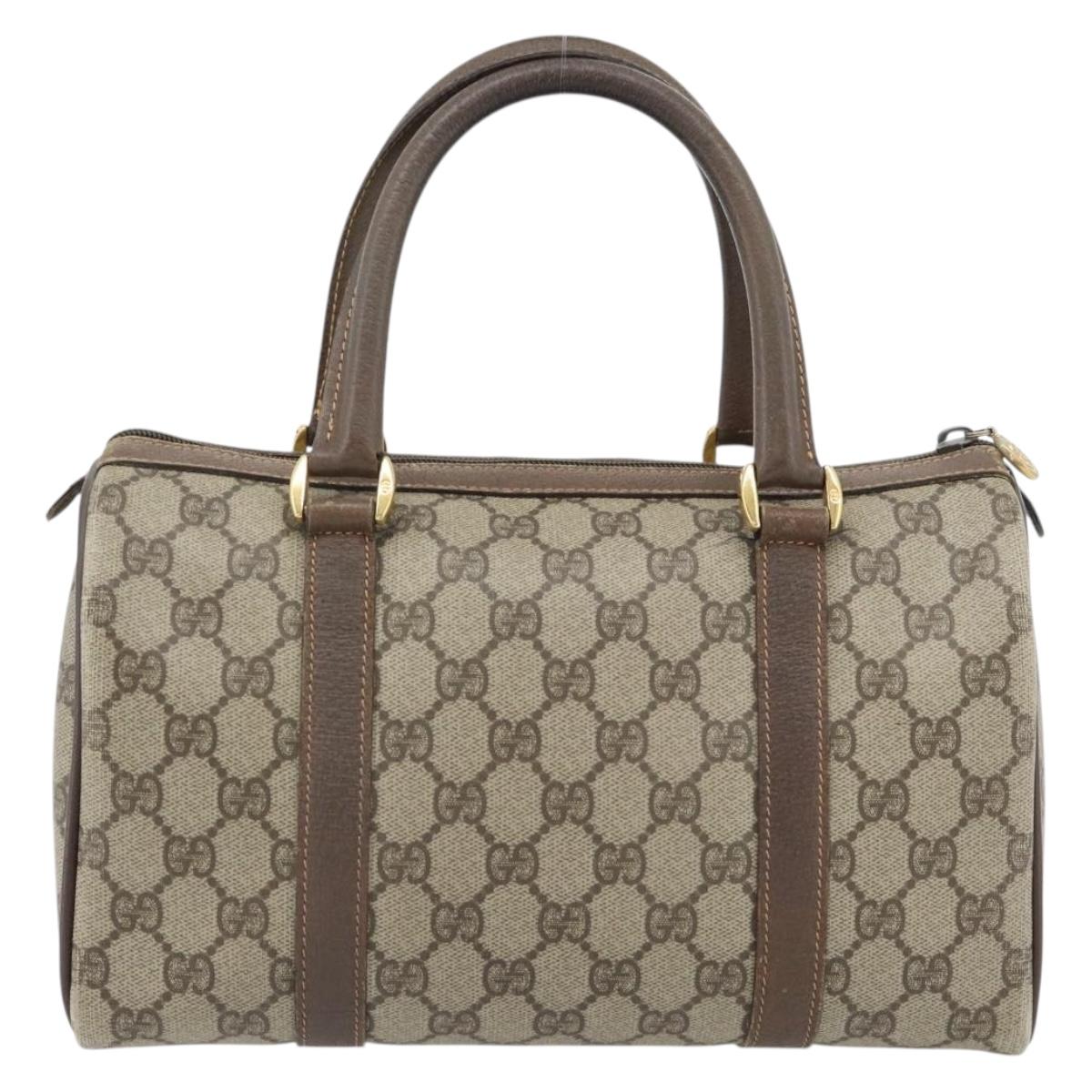 GUCCI GG Supreme Web Sherry Line Bag PVC Beige Gold 40 02 006 Auth BA12926