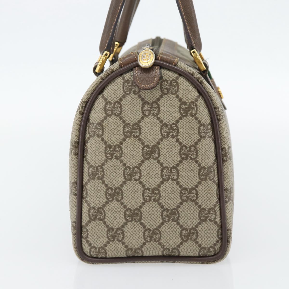 GUCCI GG Supreme Web Sherry Line Bag PVC Beige Gold 40 02 006 Auth BA12926