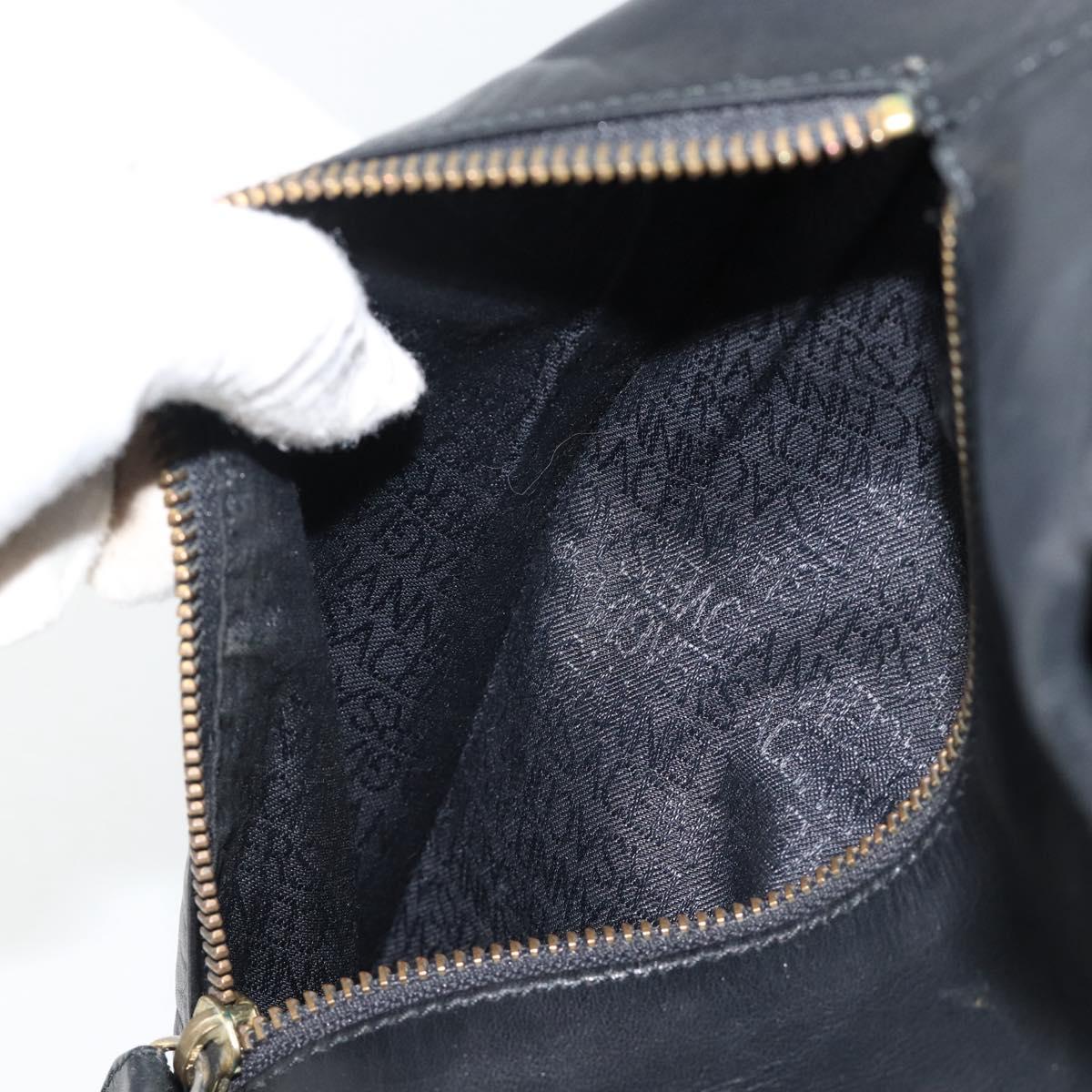 Gianni Versace Backpack Leather Black Gold Auth BA12927
