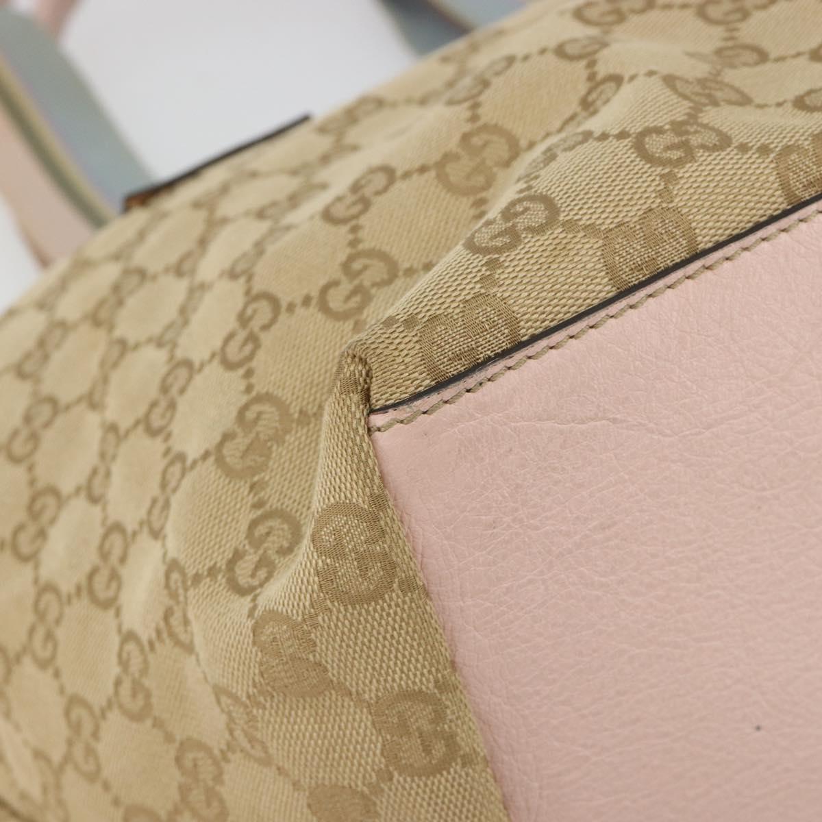 GUCCI GG Canvas Sherry Line Hand Bag Beige Gold 131230 Auth BA12928