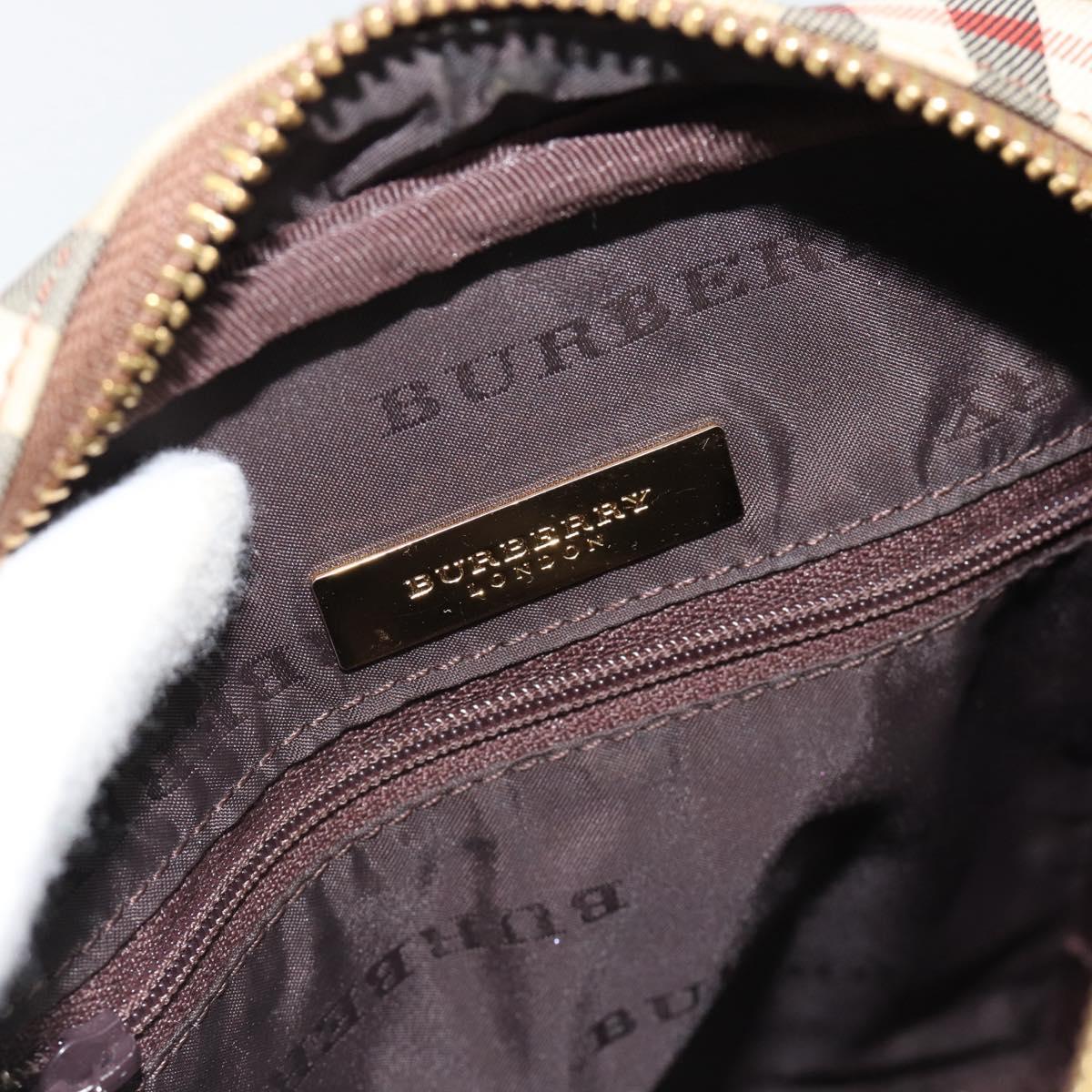 BURBERRY Nova Check Shoulder Bag Canvas Beige Gold Auth BA12930