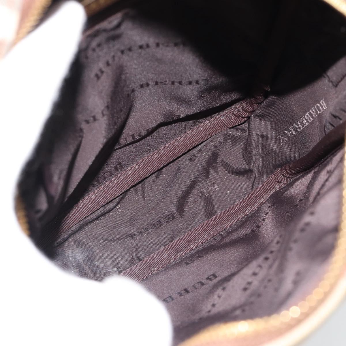 BURBERRY Nova Check Shoulder Bag Canvas Beige Gold Auth BA12930