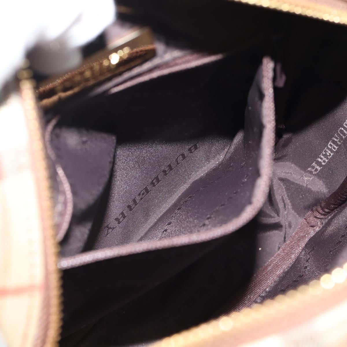 BURBERRY Nova Check Shoulder Bag Canvas Beige Gold Auth BA12930