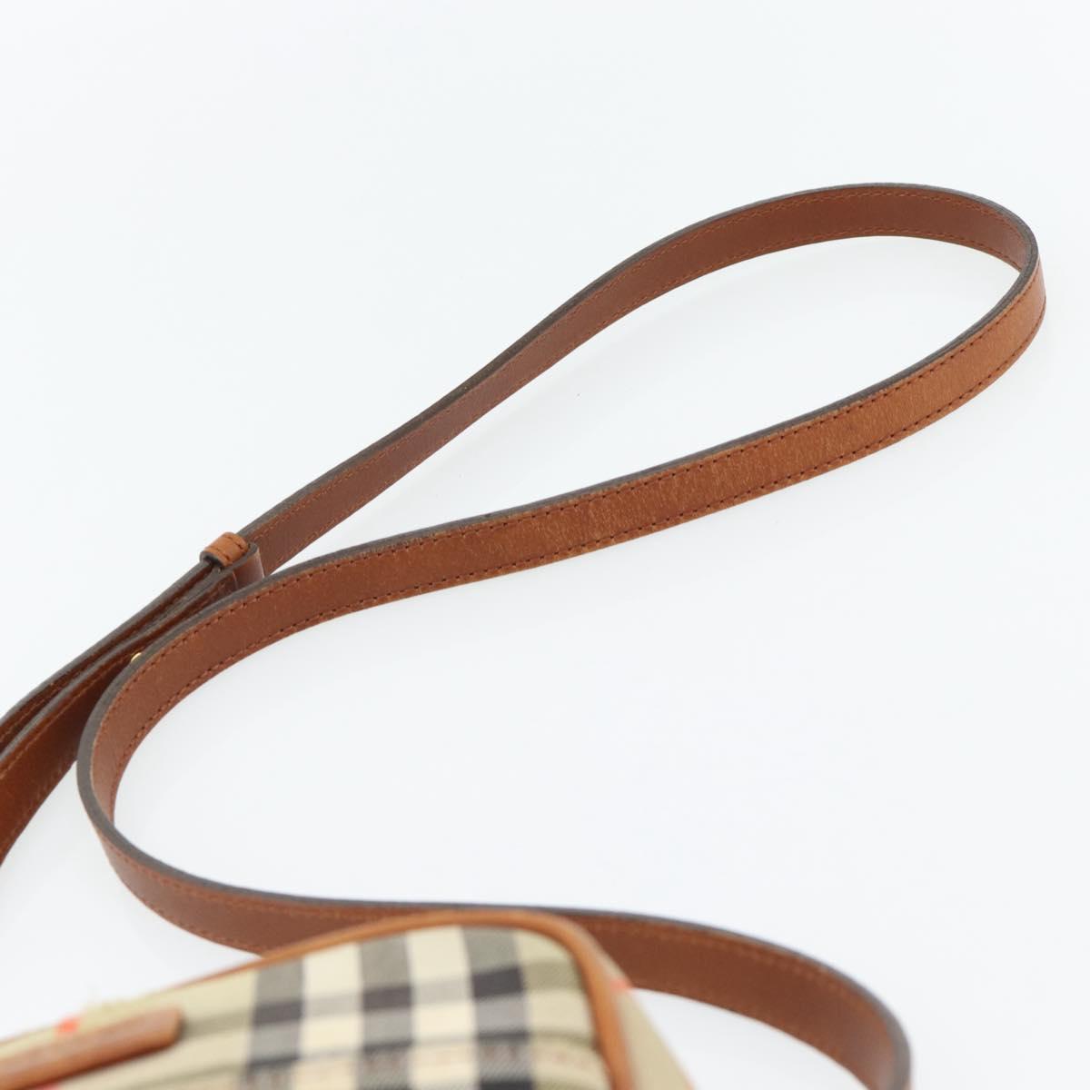 BURBERRY Nova Check Shoulder Bag Canvas Beige Gold Auth BA12930