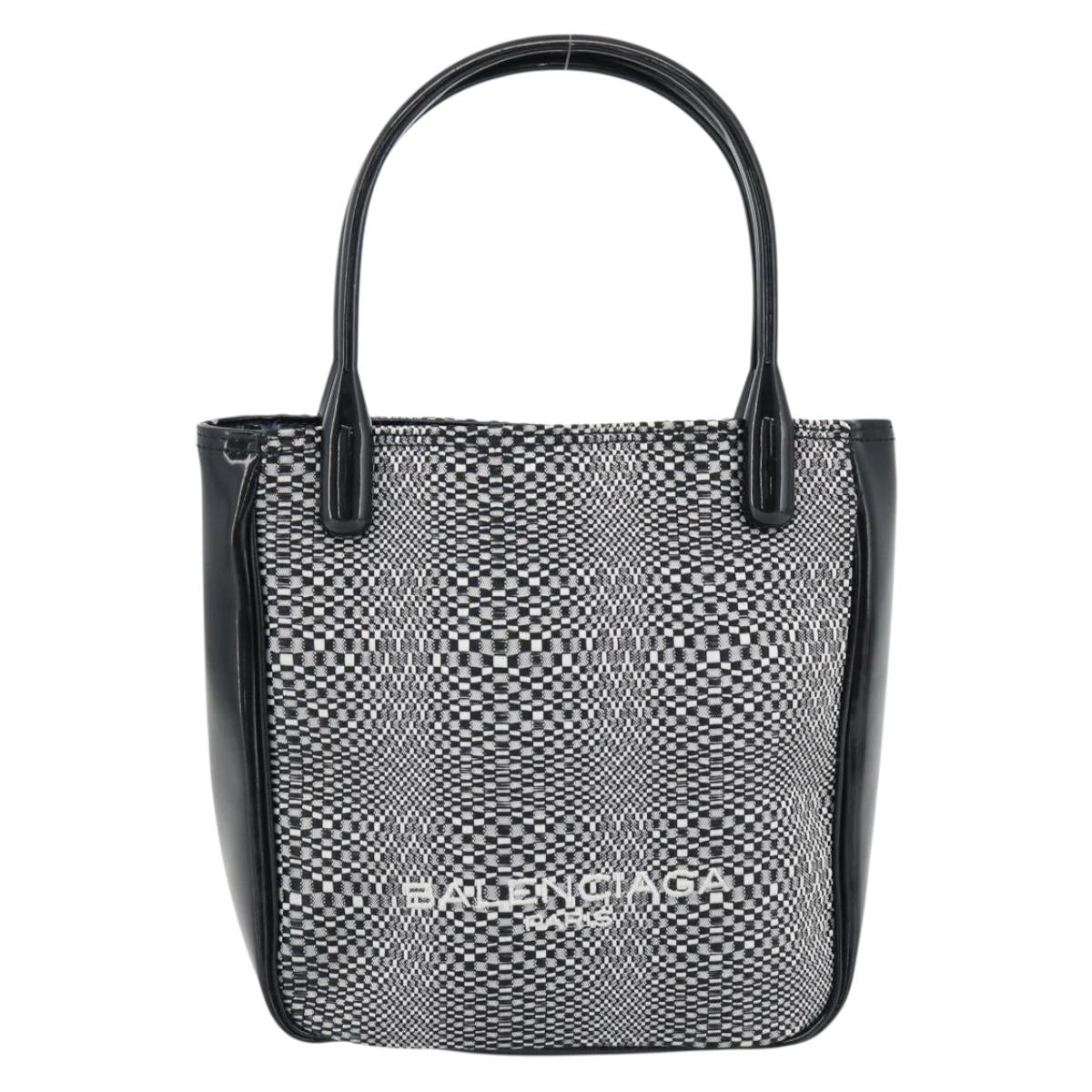 BALENCIAGA Hand Bag Canvas Gray Silver Auth BA12932