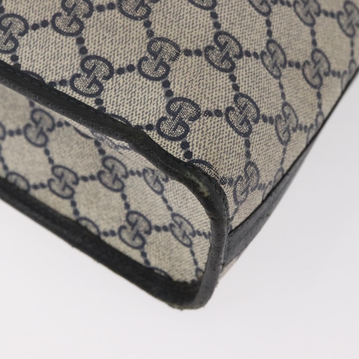 GUCCI GG Supreme Tote Bag PVC Navy Gold Auth BA12940