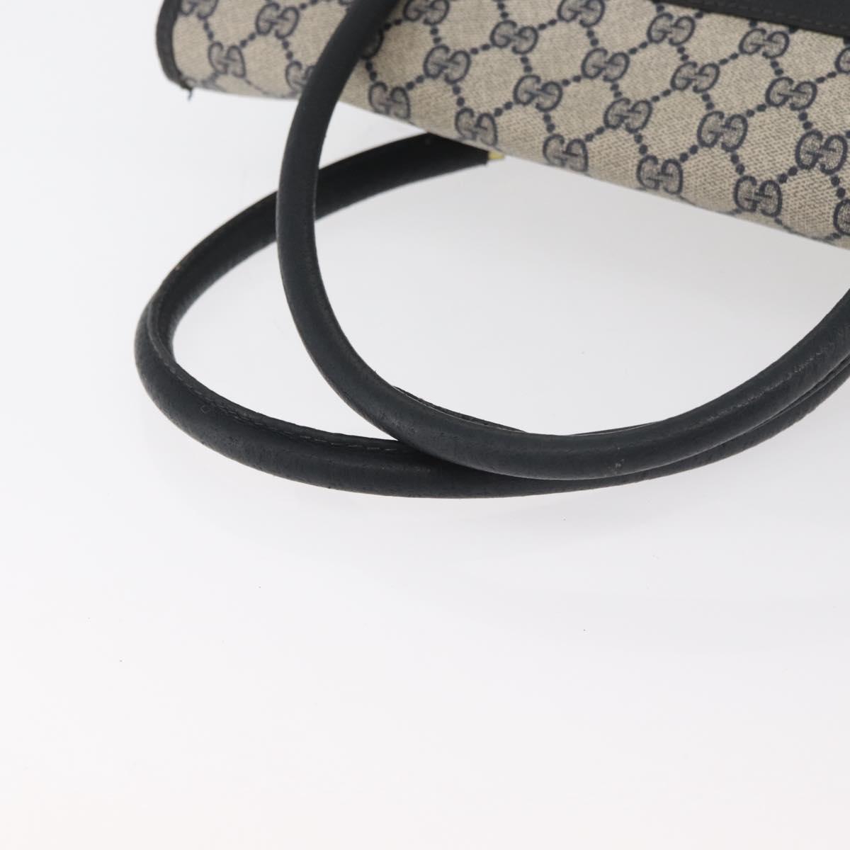 GUCCI GG Supreme Tote Bag PVC Navy Gold Auth BA12940