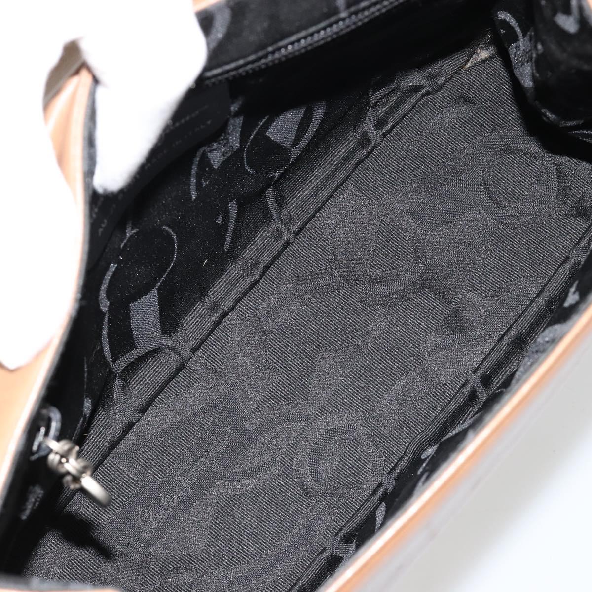 Salvatore Ferragamo Vala Hand Bag Leather Brown Silver Auth BA12946A