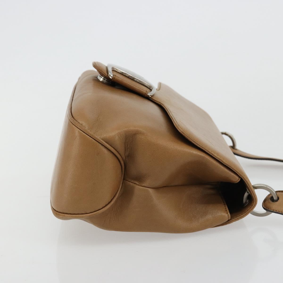 Salvatore Ferragamo Vala Hand Bag Leather Brown Silver Auth BA12946A