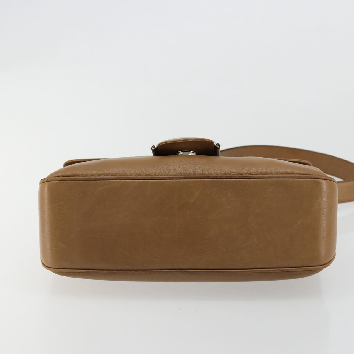 Salvatore Ferragamo Vala Hand Bag Leather Brown Silver Auth BA12946A