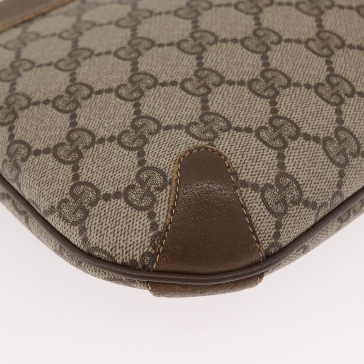 GUCCI GG Supreme Web Sherry Line Bag PVC Beige Gold 904 02 026 Auth BA12949