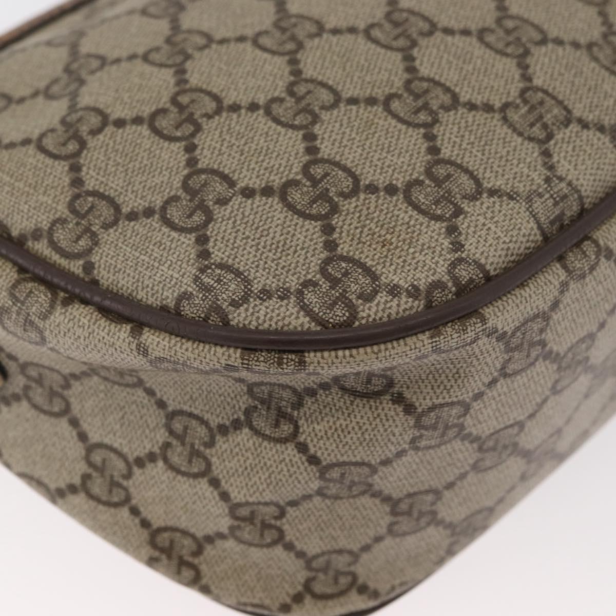 GUCCI GG Supreme Web Sherry Line Bag PVC Beige Gold 89 02 032 Auth BA12950