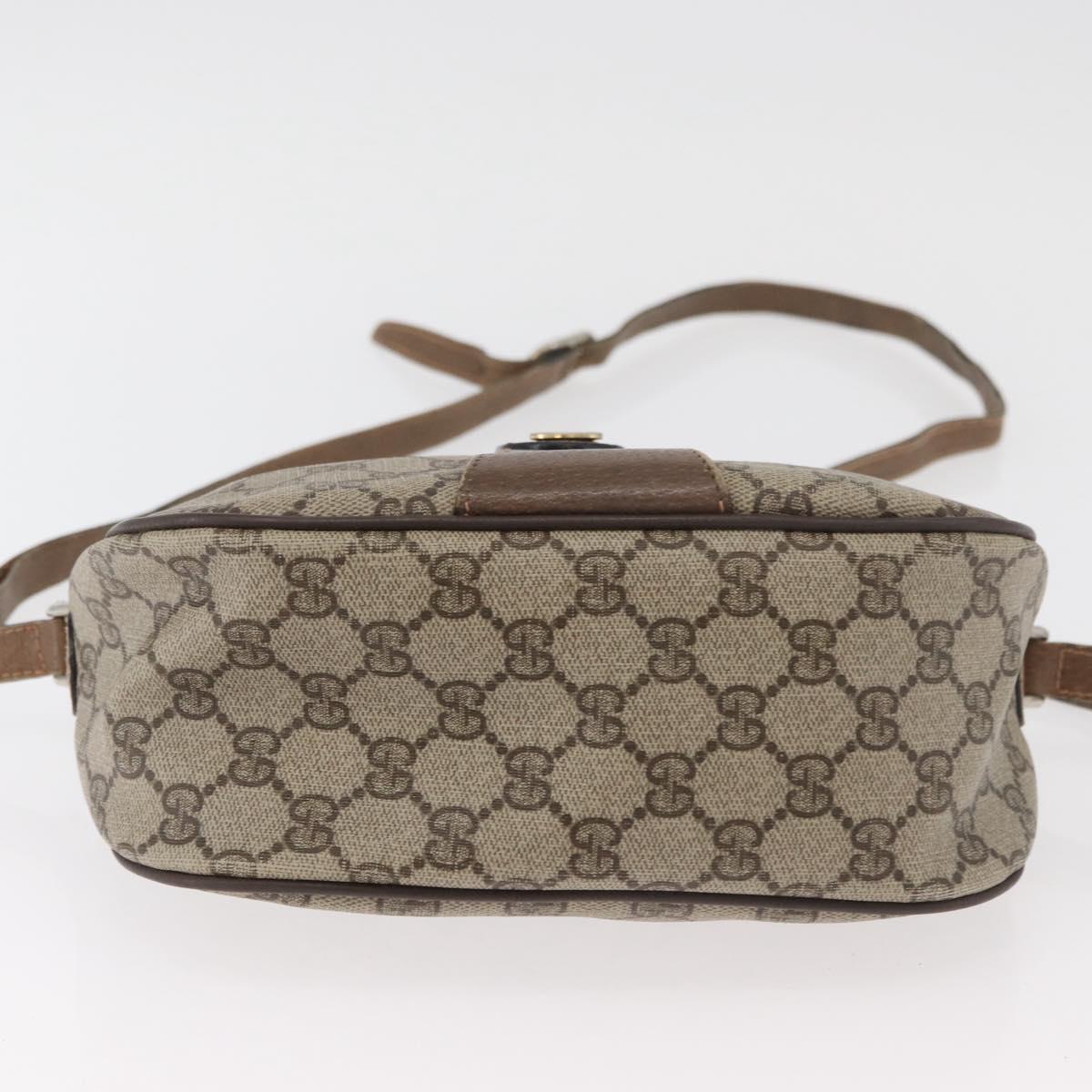 GUCCI GG Supreme Web Sherry Line Bag PVC Beige Gold 89 02 032 Auth BA12950