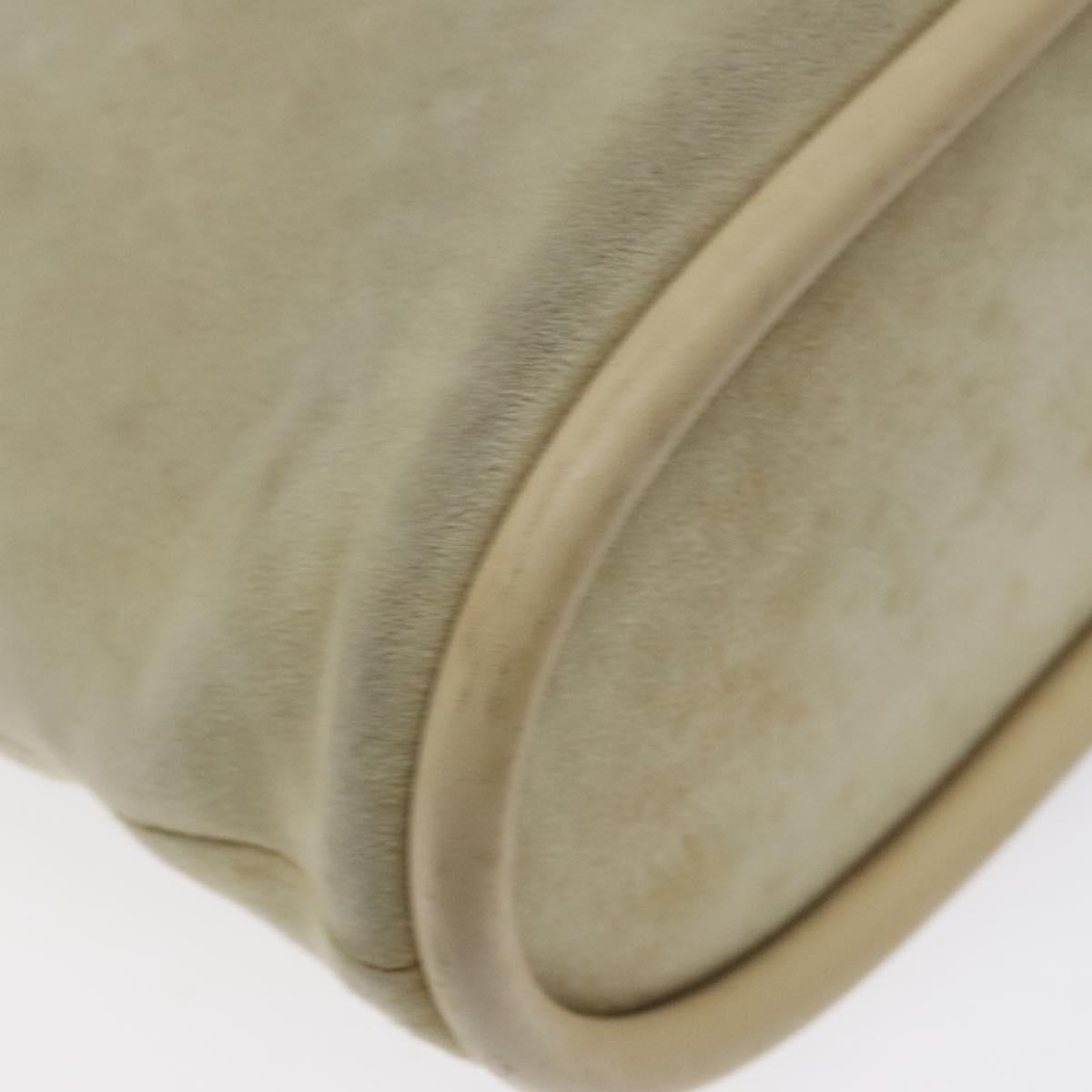 GUCCI Shoulder Bag Suede Beige Gold Auth BA1297