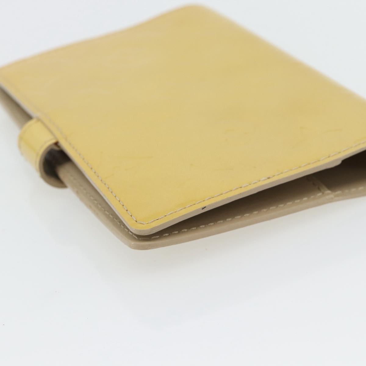 LOUIS VUITTON Vernis Agenda PM Day Planner Cover Beige R21001 LV Auth BA12970A