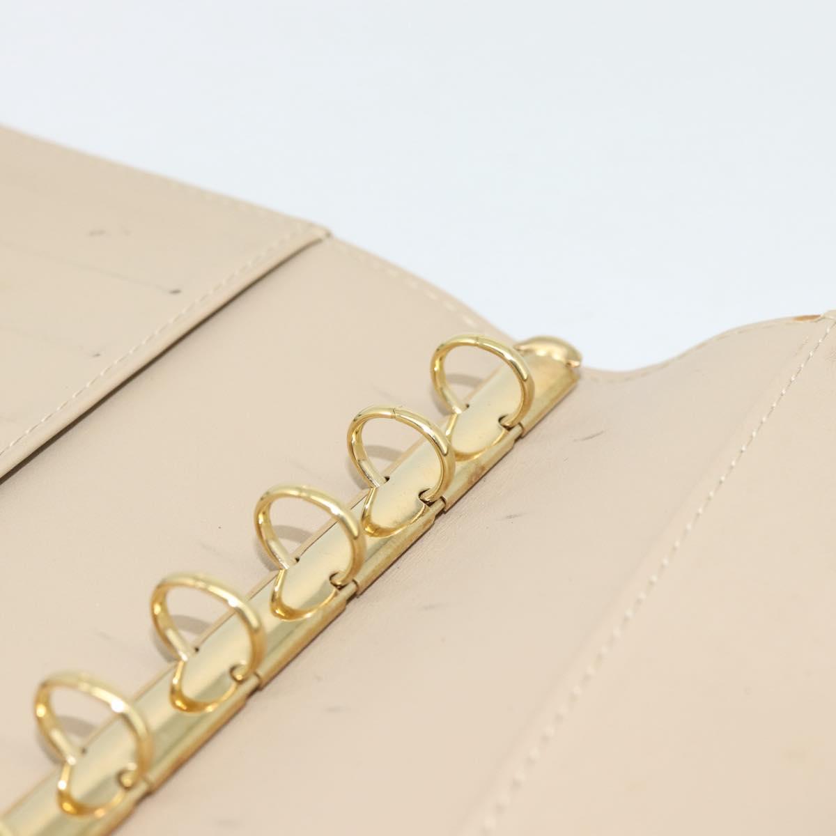 LOUIS VUITTON Vernis Agenda PM Day Planner Cover Beige R21001 LV Auth BA12970A