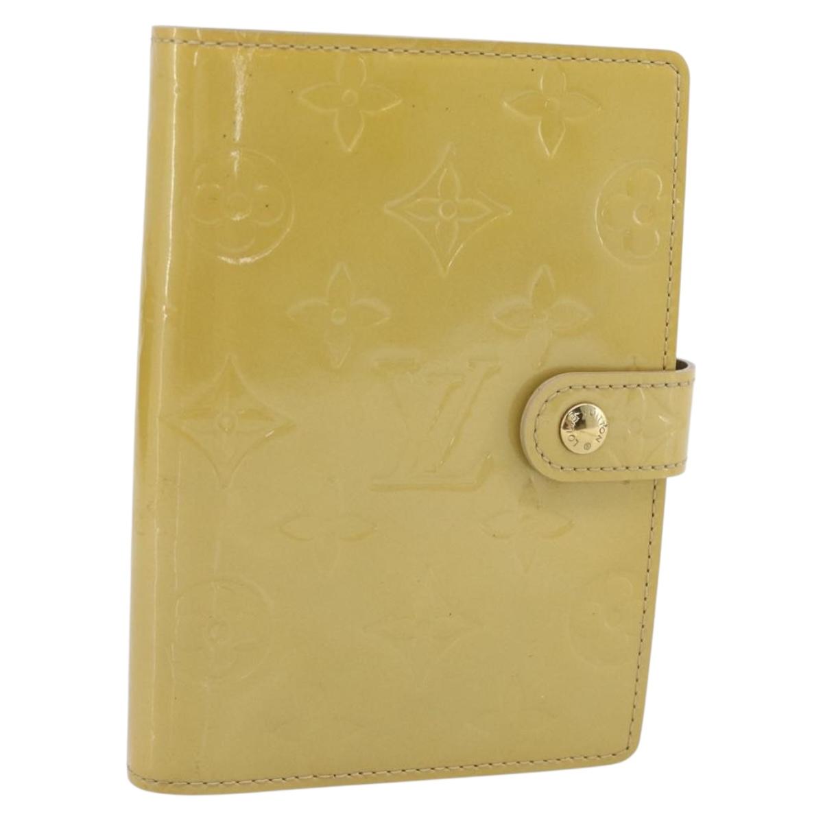 LOUIS VUITTON Vernis Agenda PM Day Planner Cover Beige R21001 LV Auth BA12970A