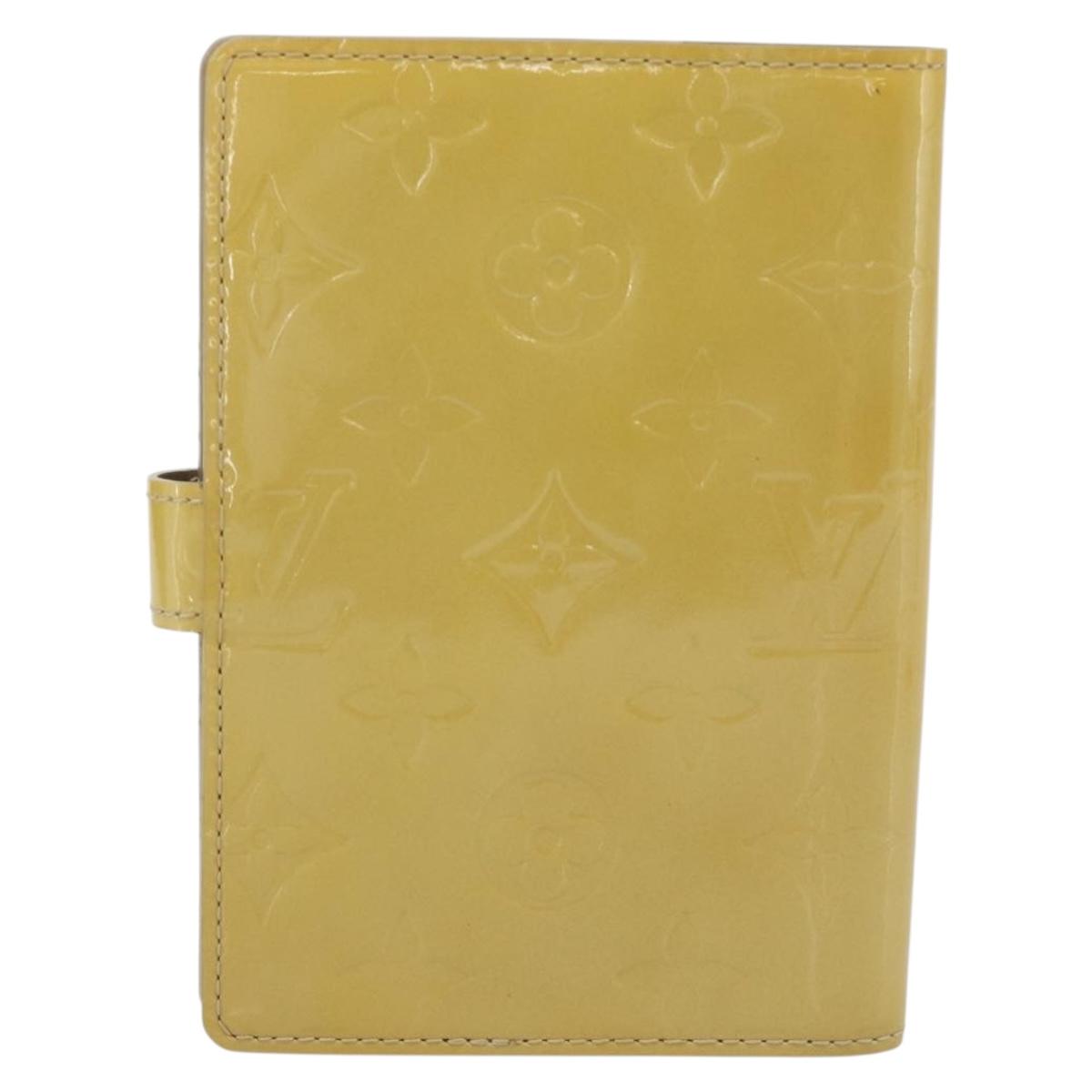LOUIS VUITTON Vernis Agenda PM Day Planner Cover Beige R21001 LV Auth BA12970A