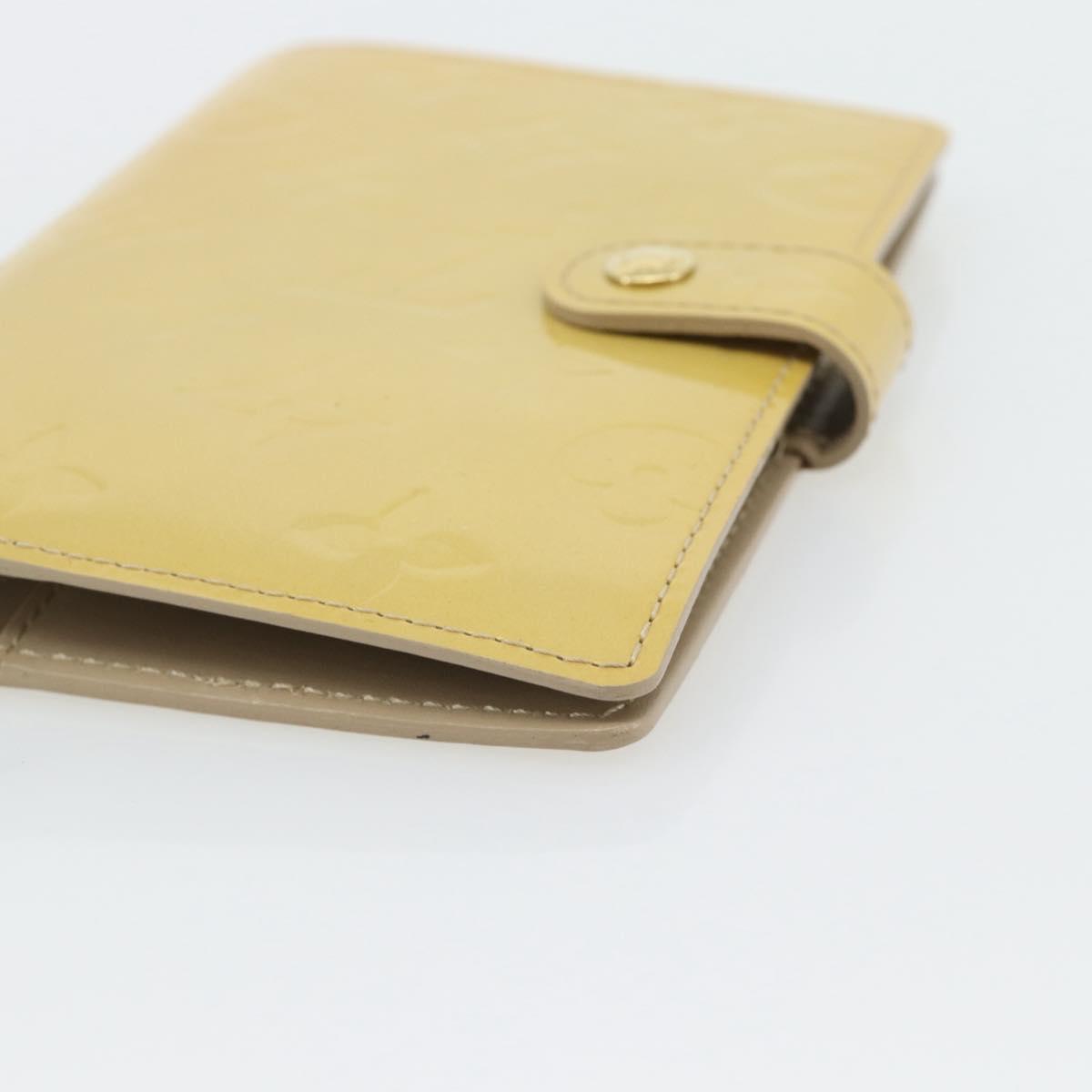 LOUIS VUITTON Vernis Agenda PM Day Planner Cover Beige R21001 LV Auth BA12970A