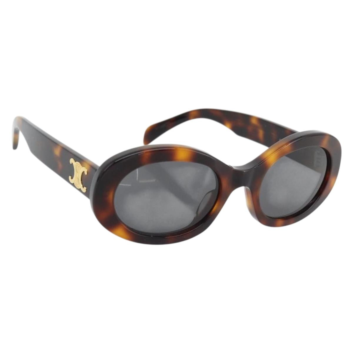 CELINE Triomphe Sunglasses plastic Brown Auth BA12972M