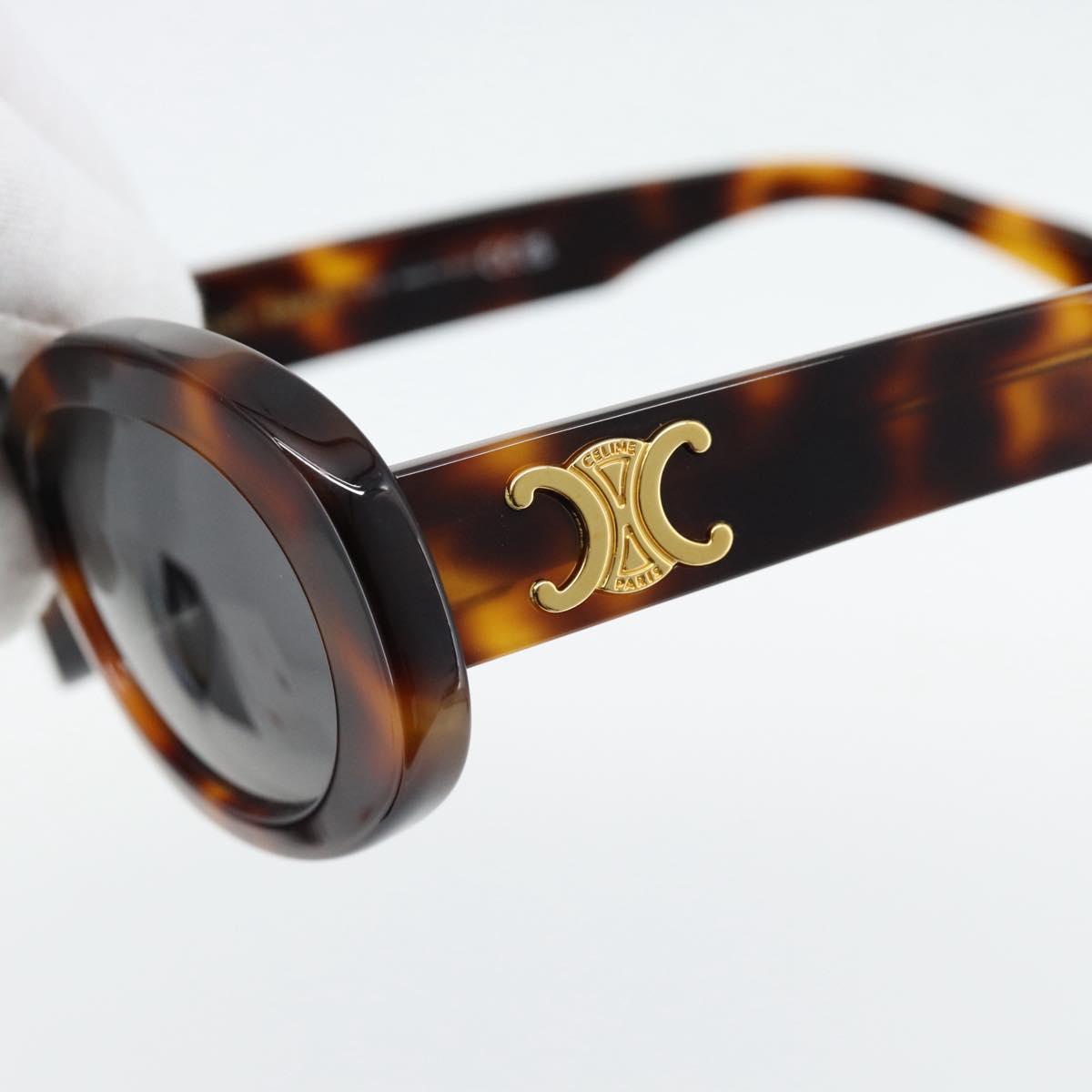 CELINE Triomphe Sunglasses plastic Brown Auth BA12972M