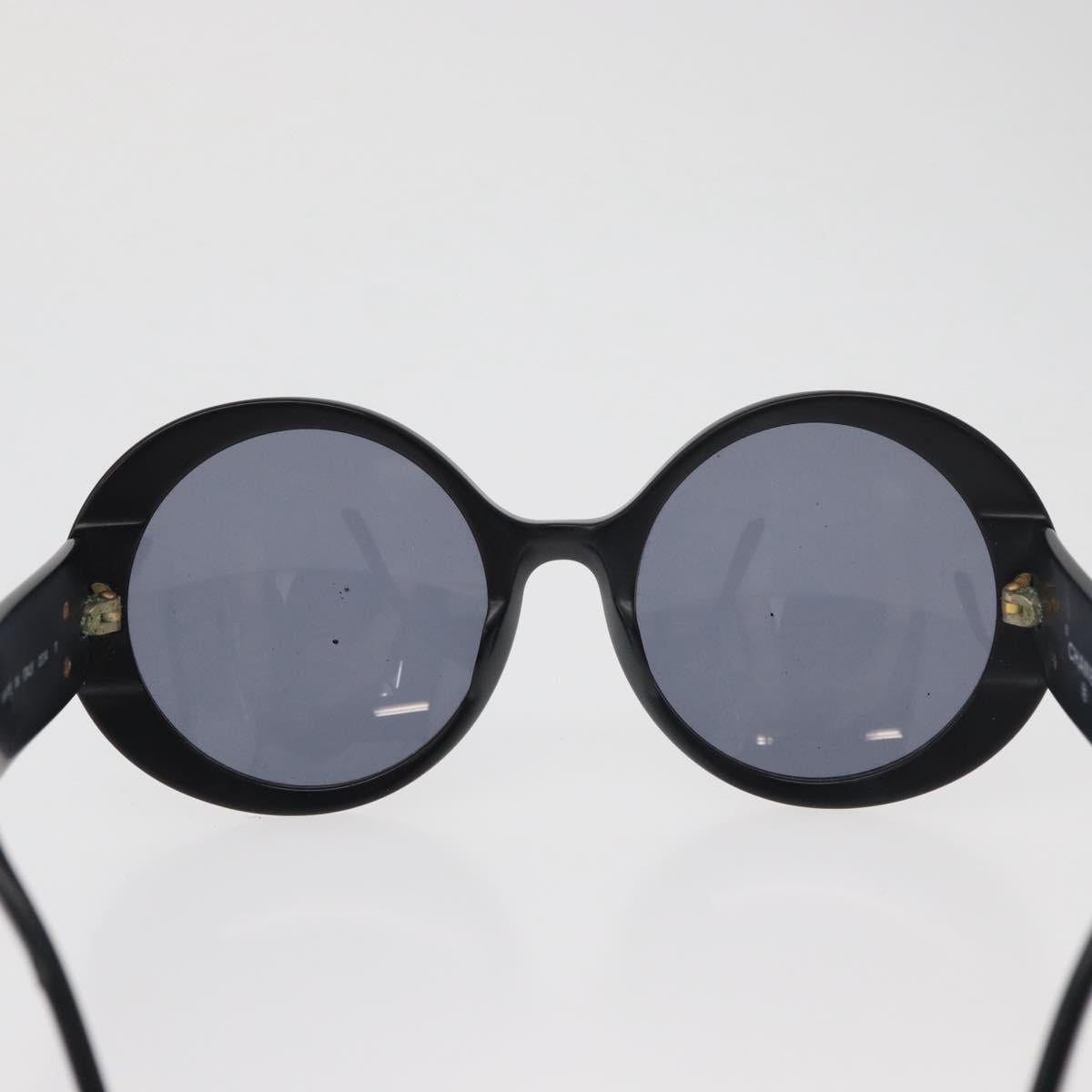 CHANEL COCO Mark Sunglasses plastic Black CC Auth BA12977