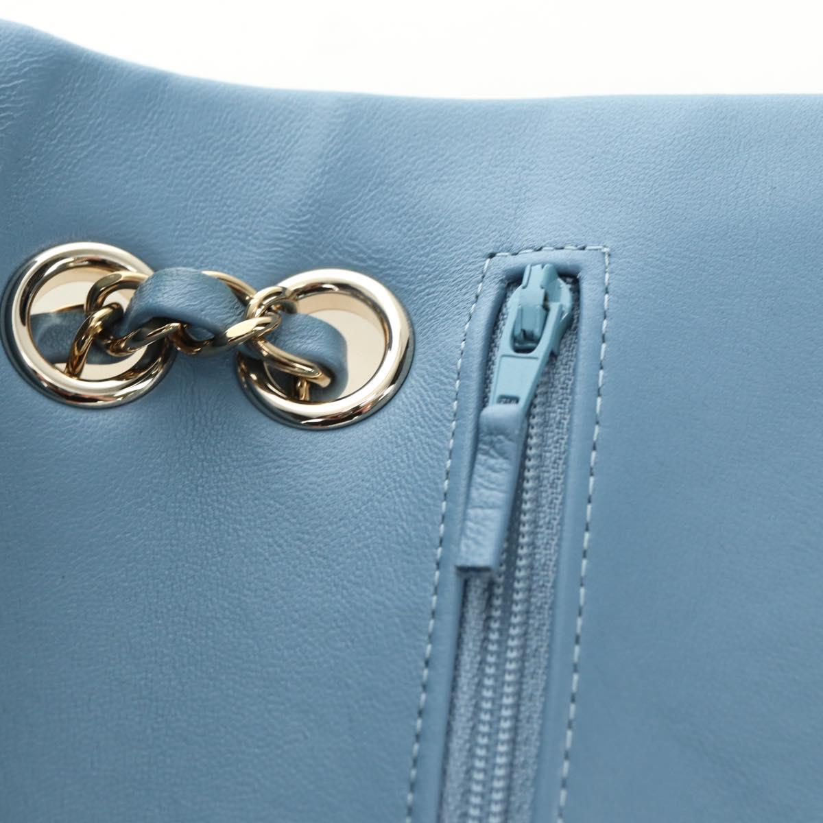 CHANEL Matelasse 25 Chain Shoulder Bag Denim Blue Gold CC Auth BA12987SM