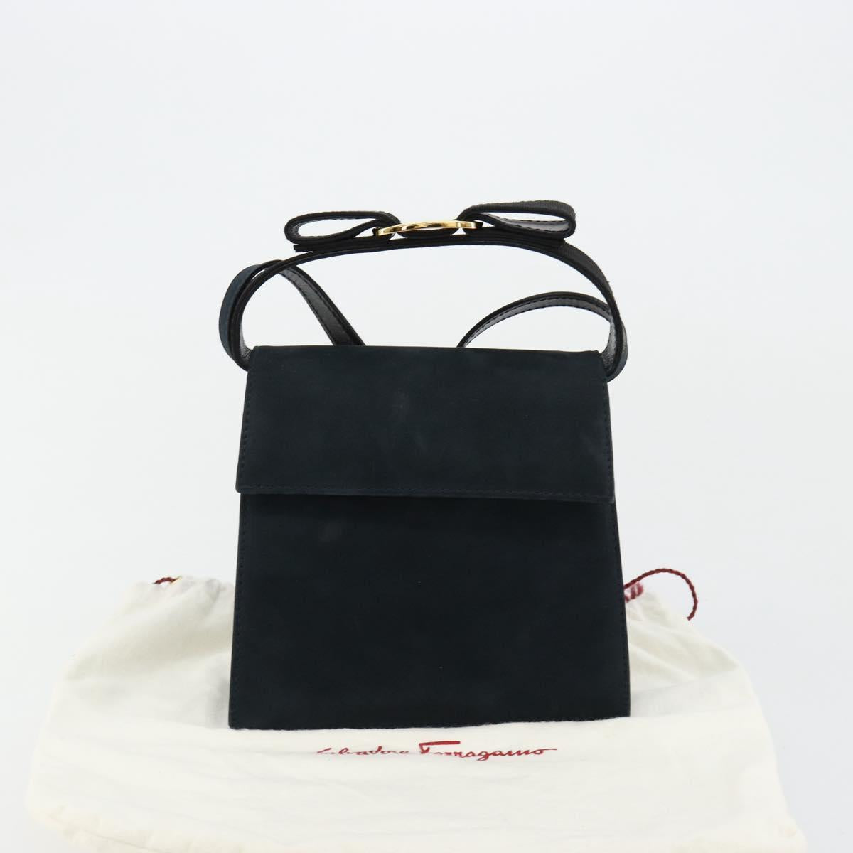 Salvatore Ferragamo Vala Hand Bag Suede 2way Auth BA12994A
