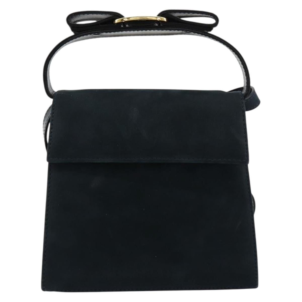 Salvatore Ferragamo Vala Hand Bag Suede 2way Auth BA12994A