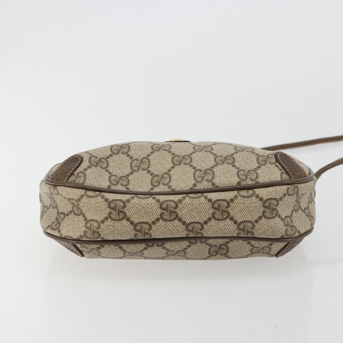 GUCCI GG Supreme Web Sherry Line Bag PVC Beige Gold 89 02 066 Auth BA12995