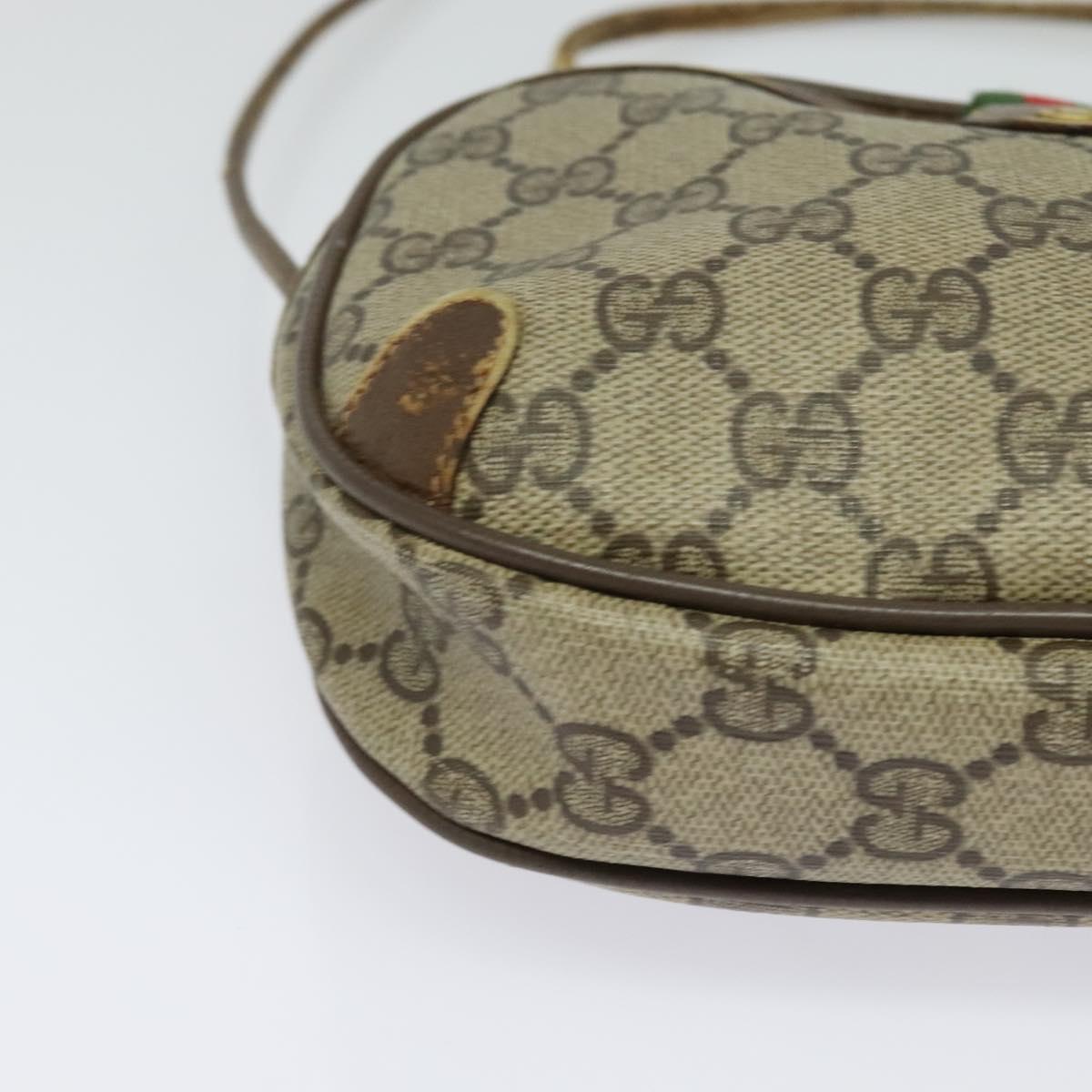 GUCCI GG Supreme Web Sherry Line Shoulder Bag PVC Beige 89 02 066 Auth BA1300