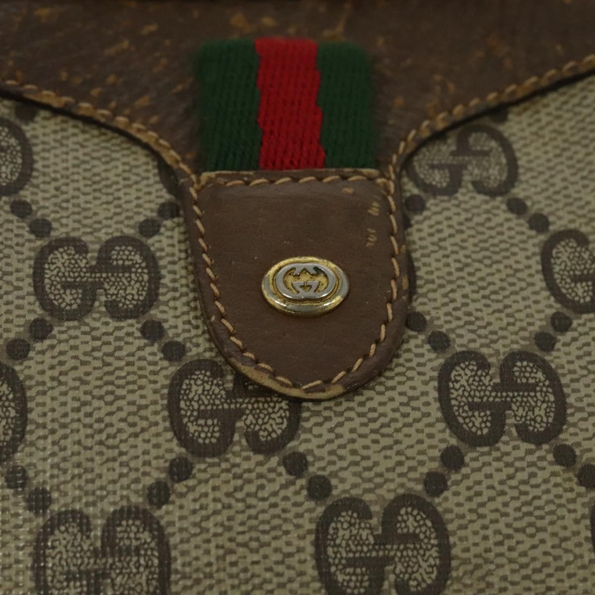 GUCCI GG Supreme Web Sherry Line Shoulder Bag PVC Beige 89 02 066 Auth BA1300