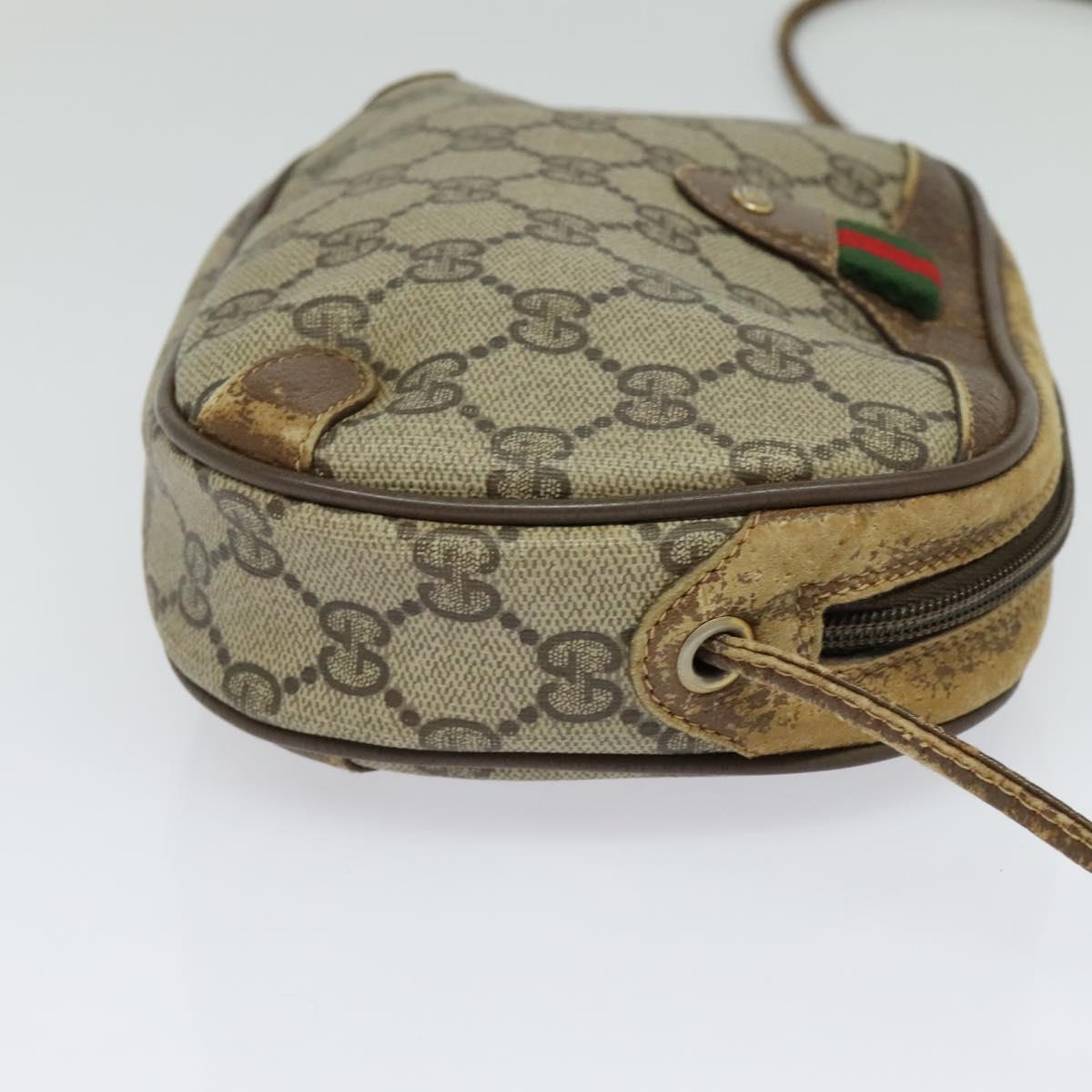 GUCCI GG Supreme Web Sherry Line Shoulder Bag PVC Beige 89 02 066 Auth BA1300